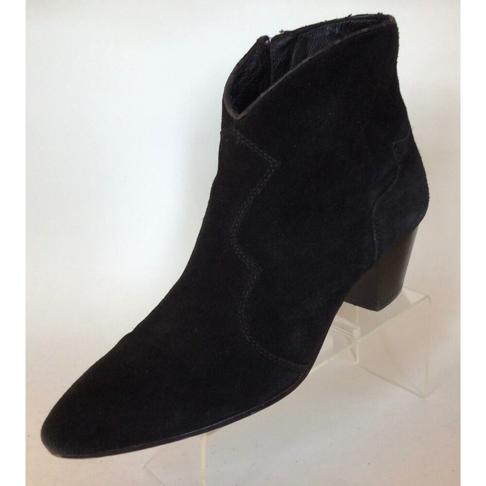 ASH Hurricane Black Suede Western Ankle Booties (Size 39)